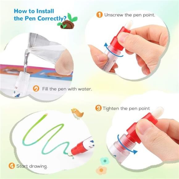 Water Doodle Mat-Kids Painting Writing Doodle Toy Board-Color Doodle Drawing Mat - Picture 2 of 6